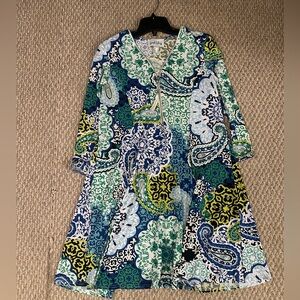 Joseph Ribkoff Blue and Green Paisley womens tunic